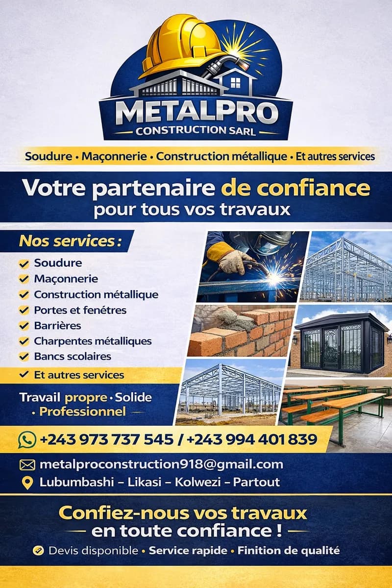 Nous sommes une entreprise de soudure et de construction