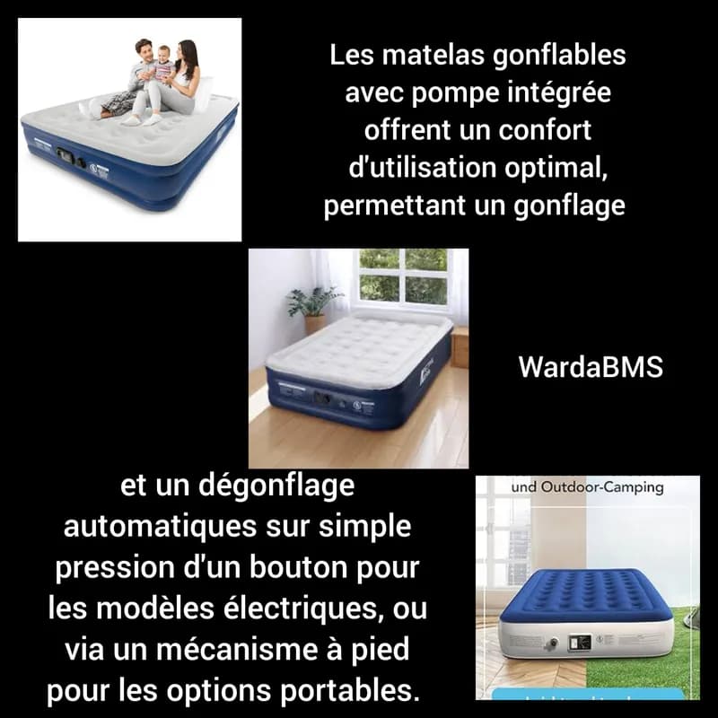 Lit gonflable avec pompe intégrées à 90$