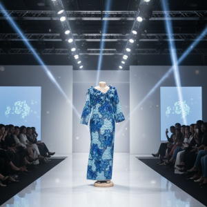 Robe droite em pagne