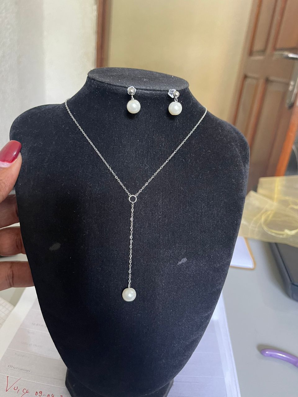 Collier et boucles d'oreilles en acier inoxydable