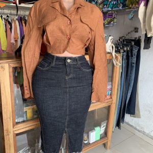 Ensemble friperie (veston lain & jupe jeans)