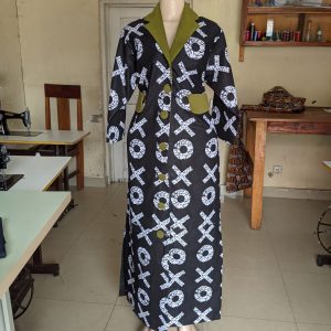 Robe manteau en pagne
