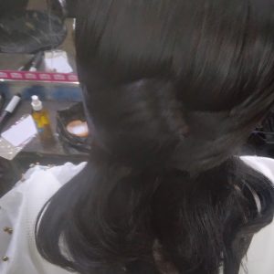 Coiffure simple et pose peruque