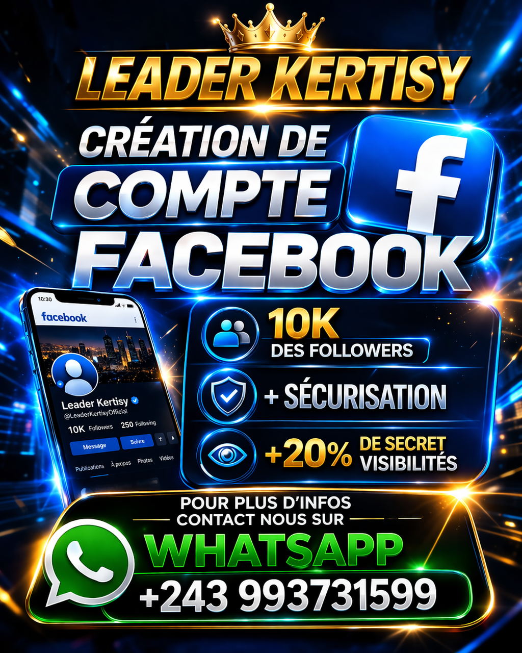 PROMOTIONS BOOSTER OÙ VENTE DE COMPTE FACEBOOK 10K DES FOLLOWERS