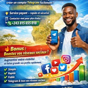 Compte télégram à vendre formation booster vos réseaux sociaux